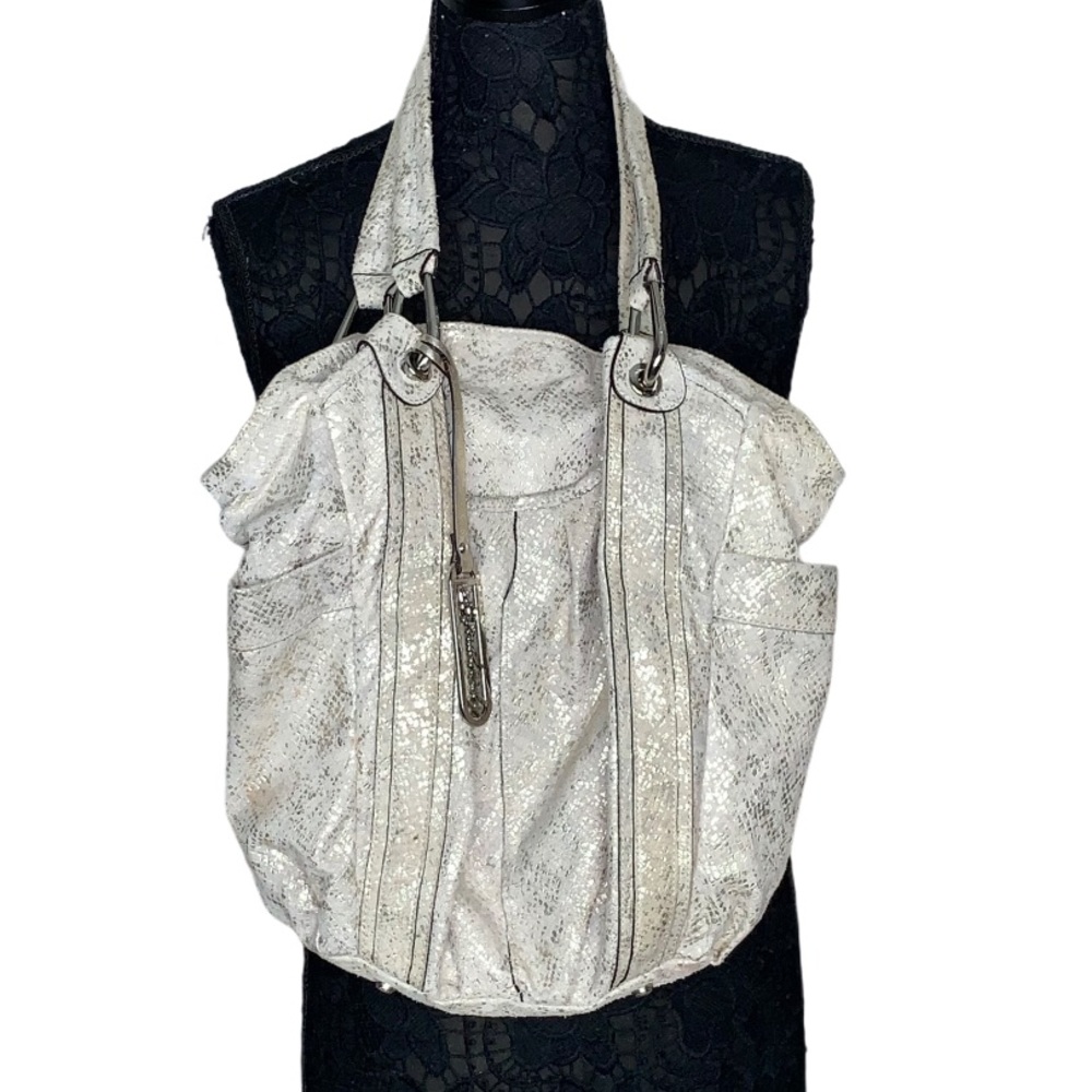 B. Makosky Iridescent Gold Tote Shoulder Large Bag